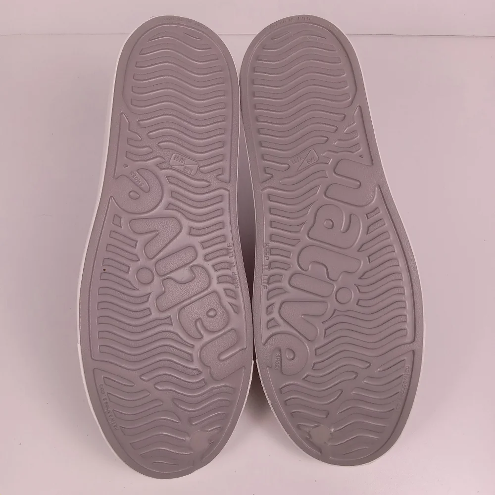 Native Jefferson Shoes Womens 11 Mens 9 Pigeon Grey Shell White Unisex Slip On